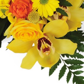 mosaïque : fleuron d'orchidée jaune