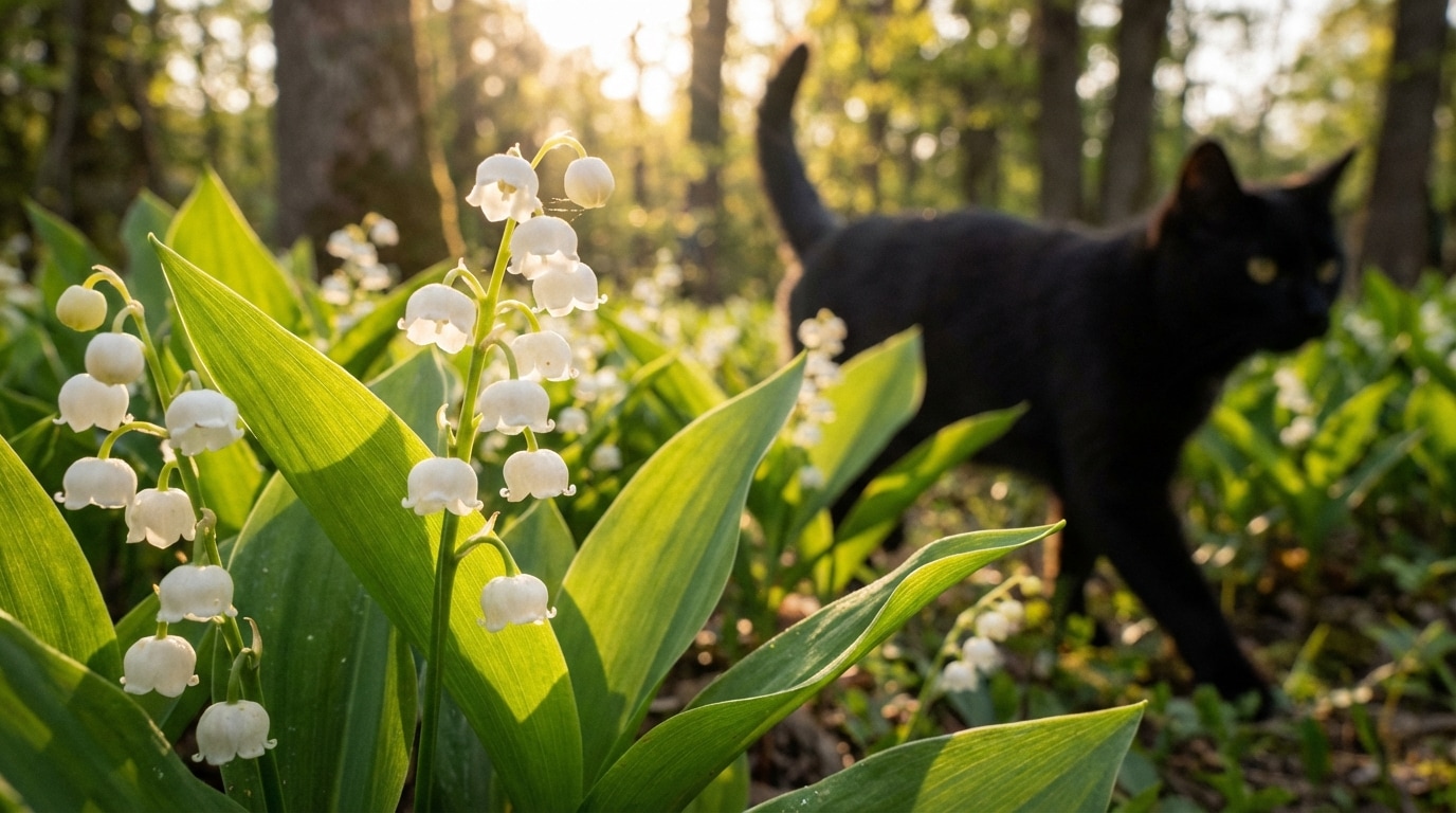 Muguet blanc fleurs toxiques chat jardin