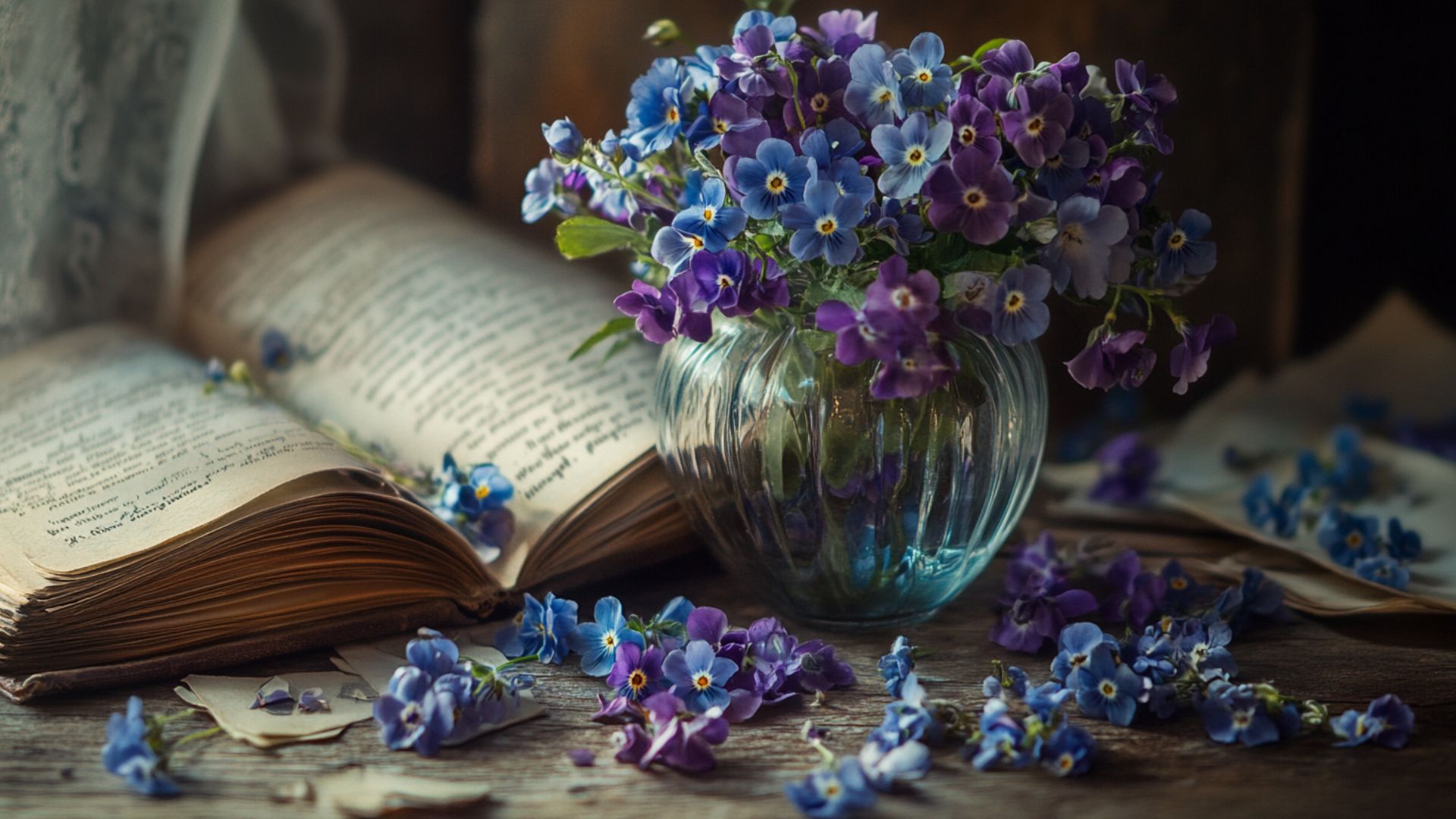 Symbolique fleurs printemps myosotis violettes langage floral tradition culturelle jardin romantique