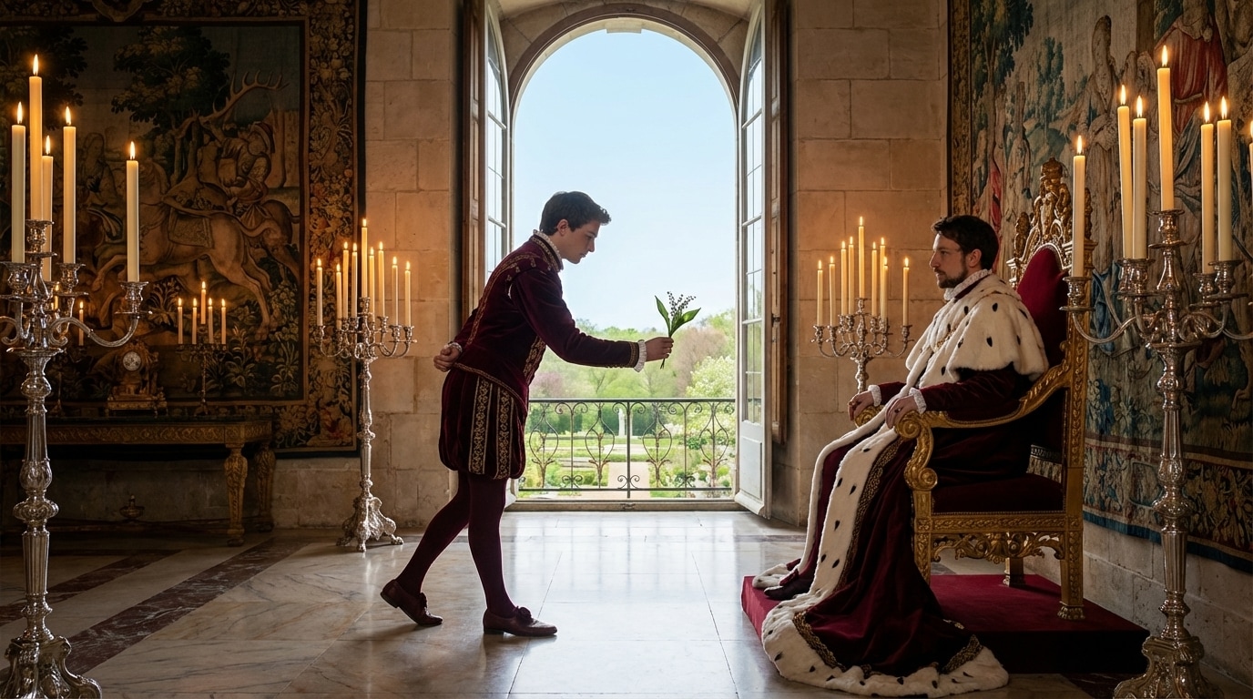 Charles IX cour royale France muguet 1560 offrande