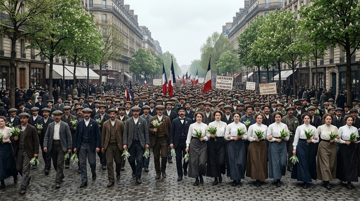 Défilé fête travail 1er mai muguet travailleurs France