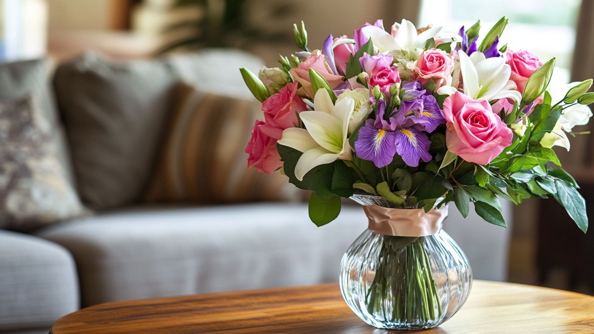 Bouquet de fleurs colorées pour l'anniversaire de maman