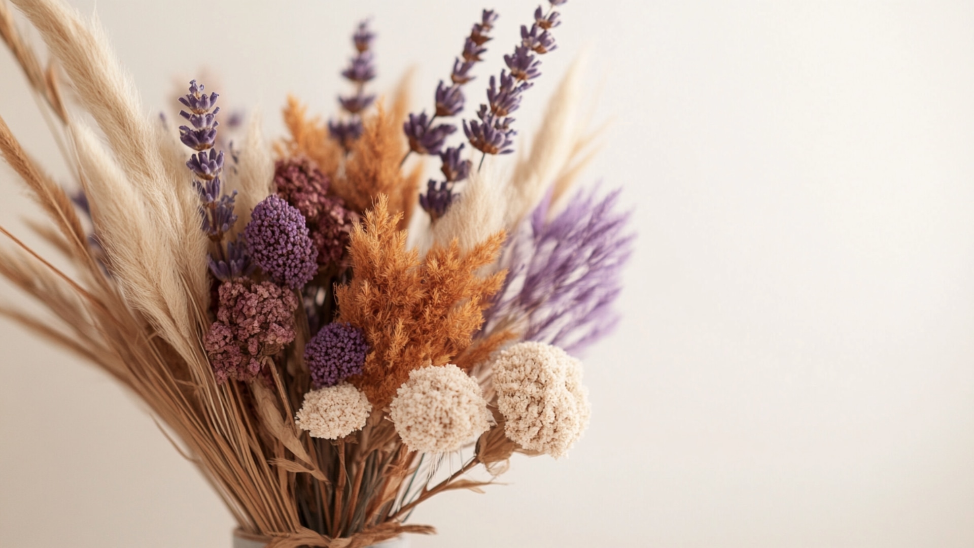 bouquet de fleurs séchées aux couleurs tendance