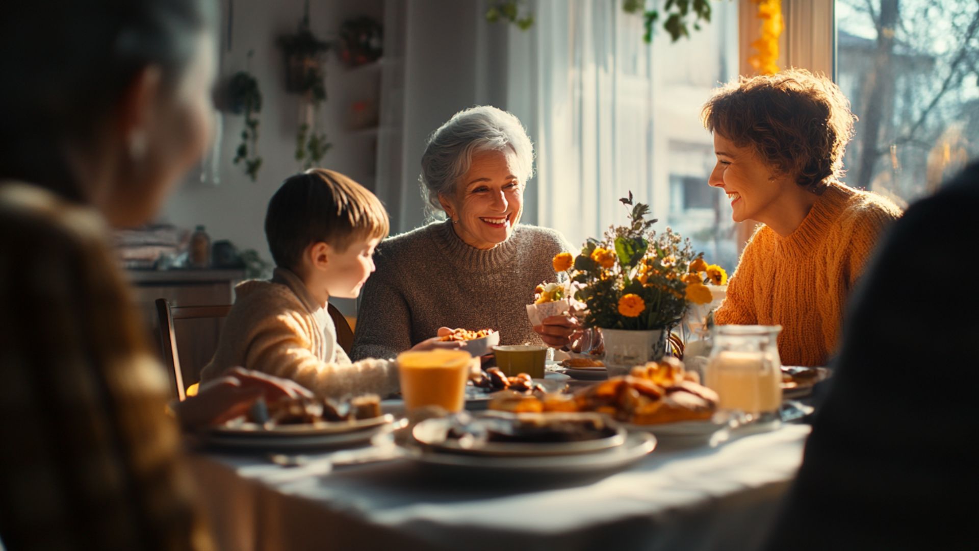 traditions contemporaines fête des mères cadeaux fleurs repas familial 