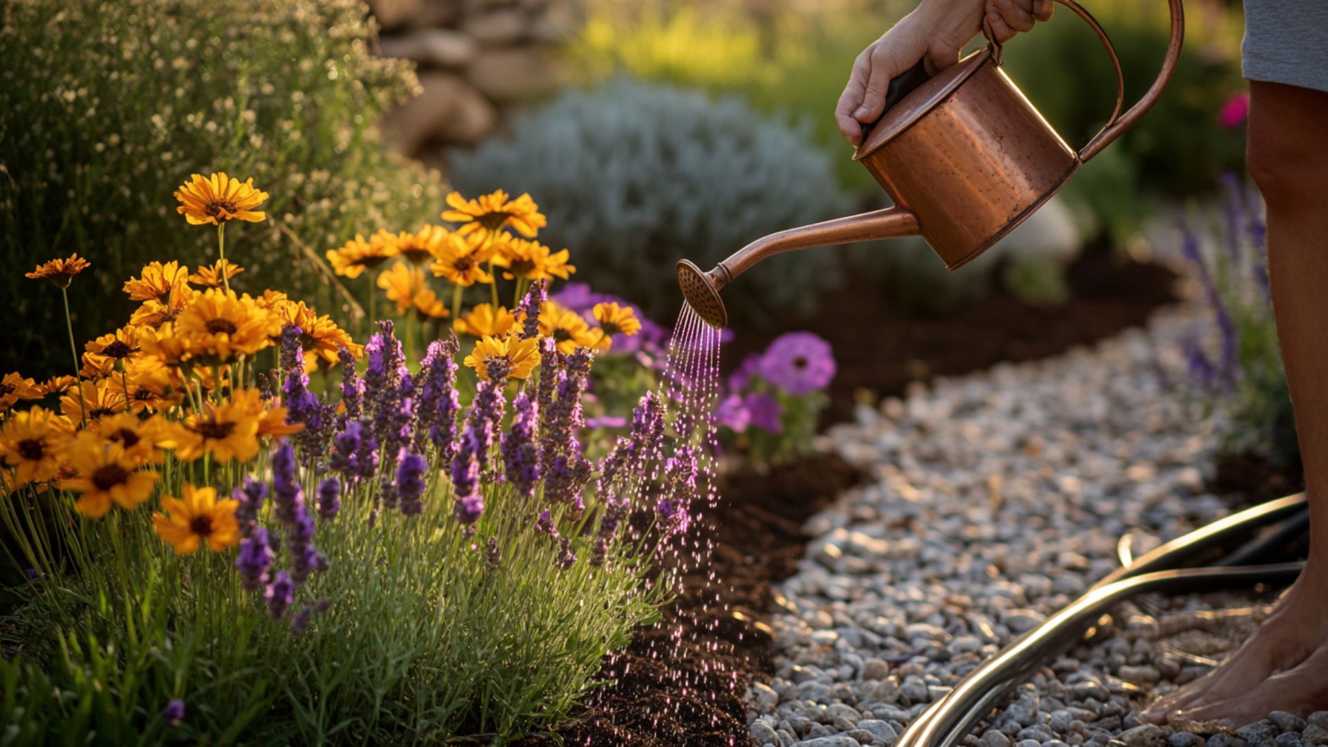 Arrosage fleurs jardin été chaleur