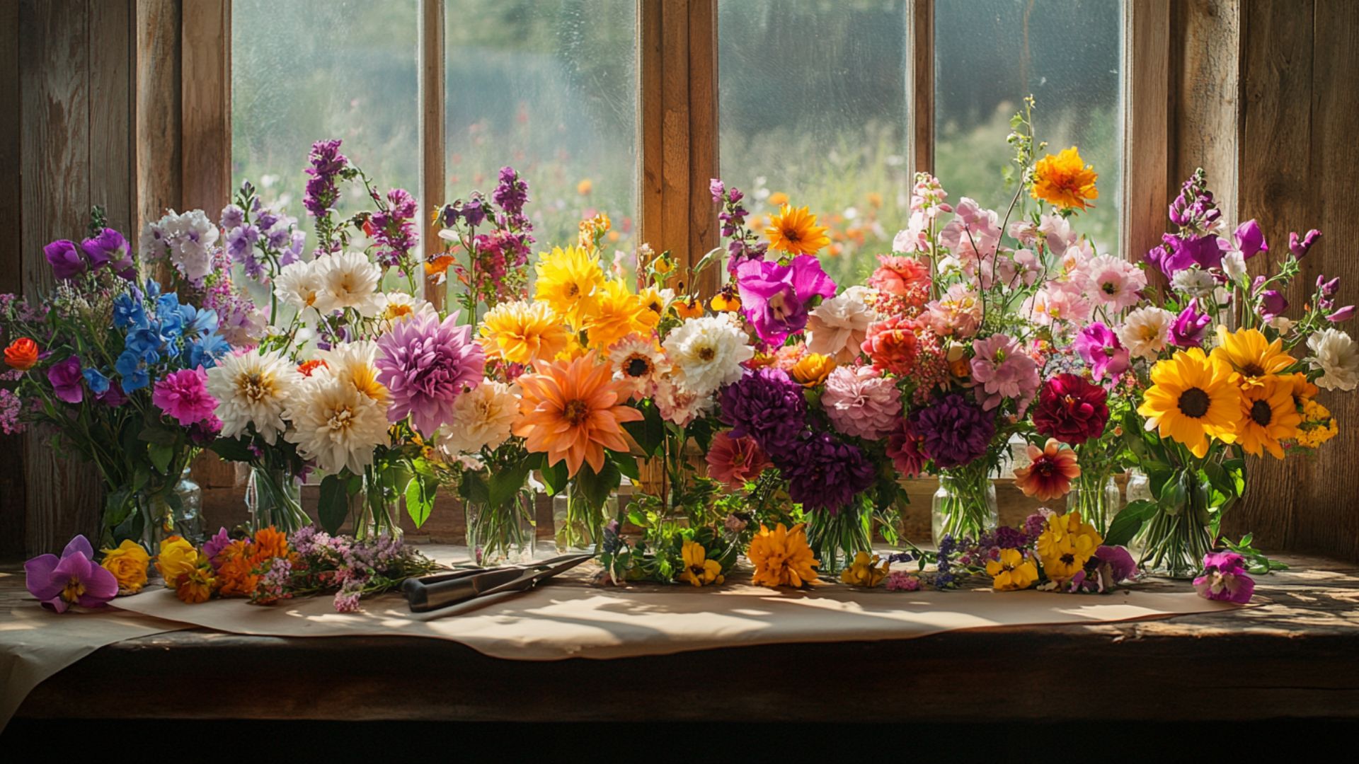 Assortiment coloré de fleurs d'été