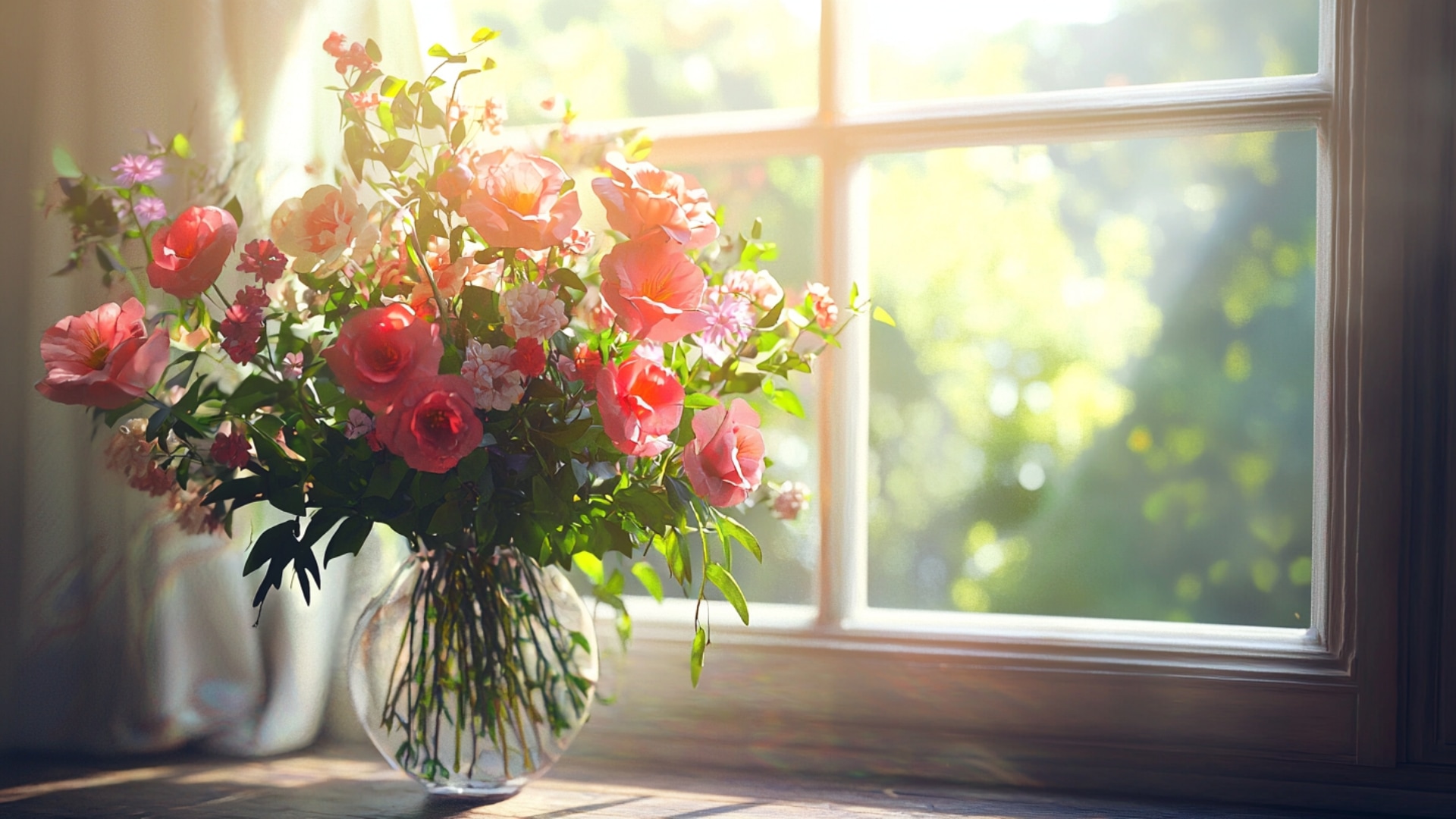 Bouquet de fleurs placé dans un endroit lumineux à l'abri du soleil direct