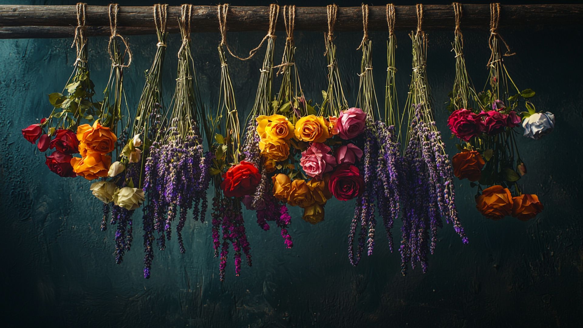 Techniques professionnelles de séchage de fleurs - Bouquets suspendus